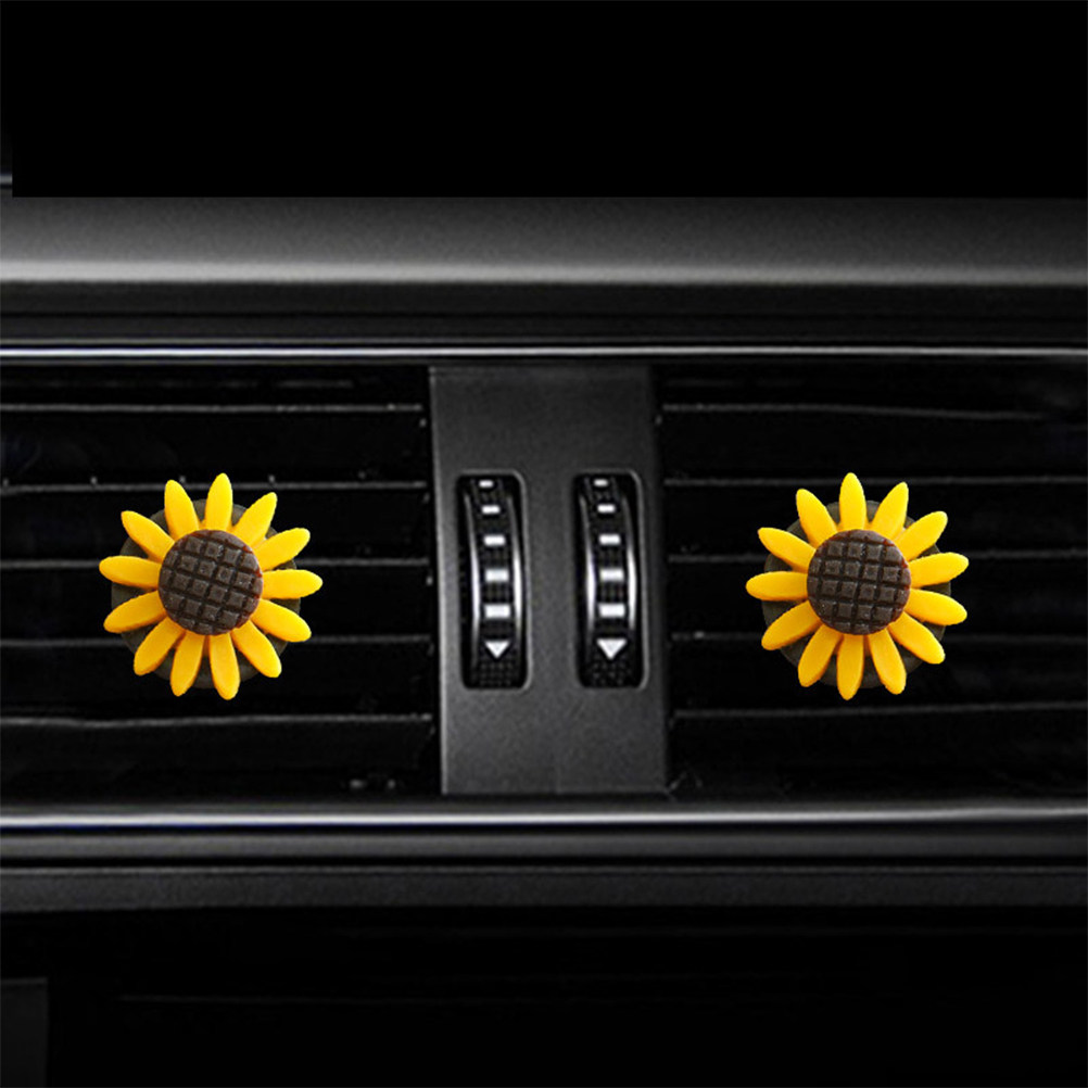 Home Fragrance Items - 2Pcs Sunflower Car Aromatherapy Clip Air