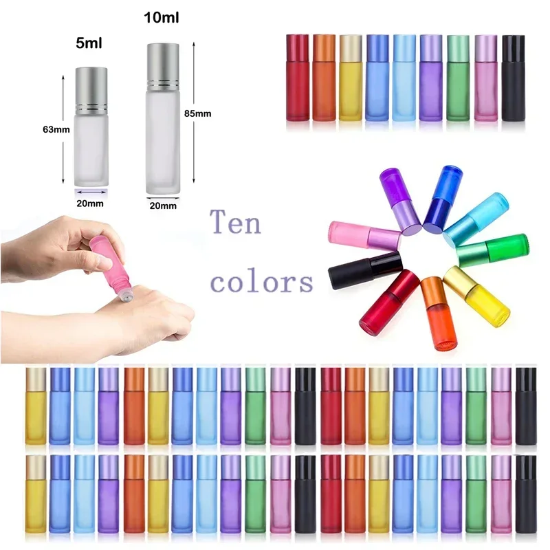 Perfume Atomizer Travel - 10/30/50Pcs 5-10ml Frosted Glass Roller Bottles