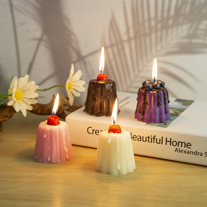 1Pc Cute Pudding Aromatherapy  - Home Fragrance Blueberry Scented Candle review and price