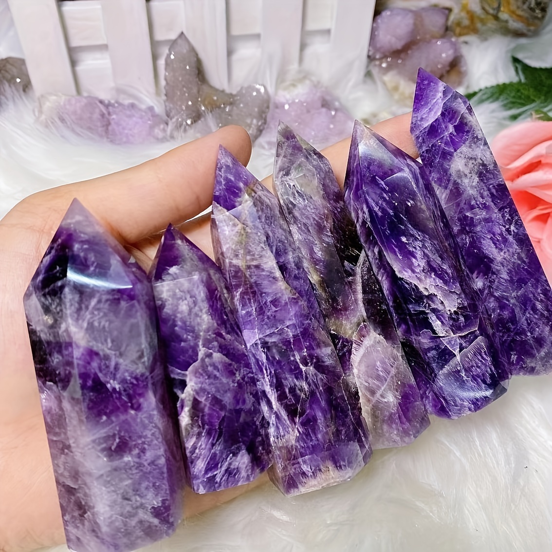 Natural amethyst  point tower, - Home Fragrance Brand review and price